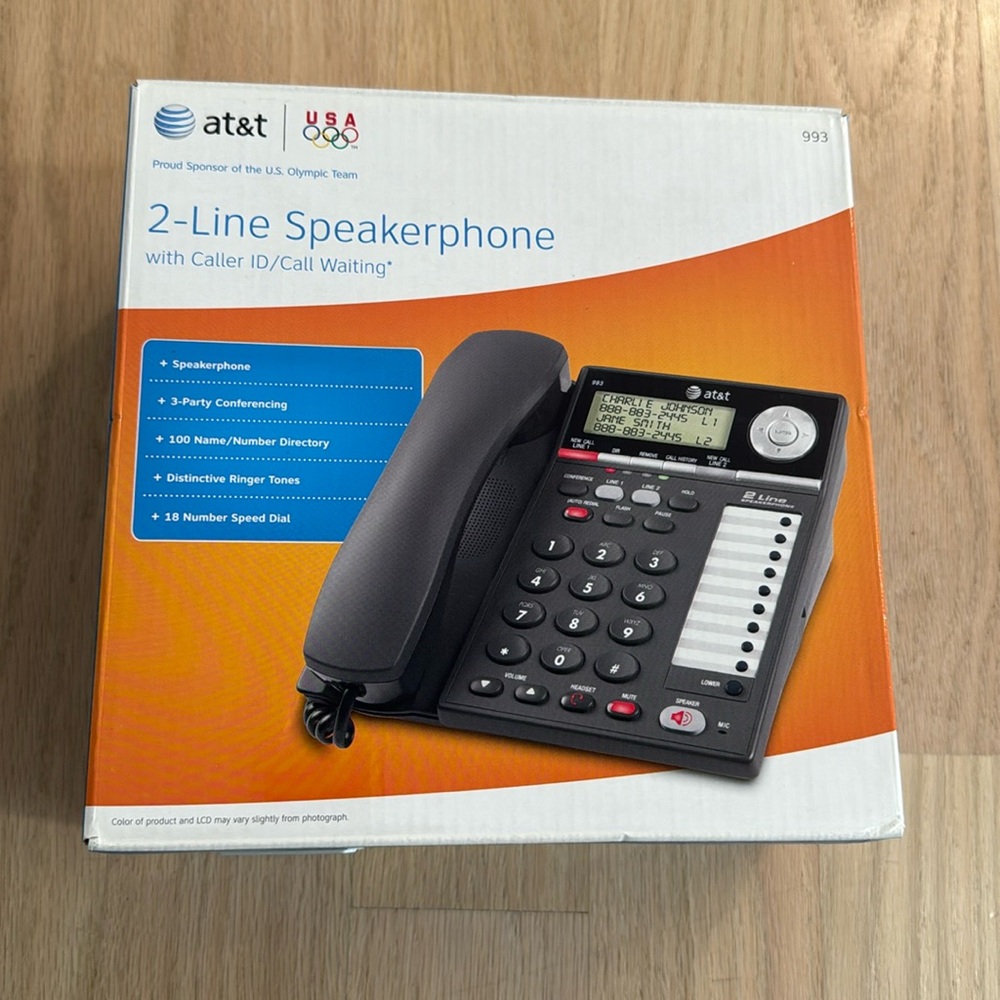 AT&T Business 993 Office 2 Line Speakerphone Corded Telephone